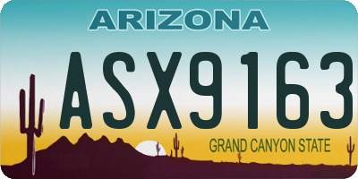 AZ license plate ASX9163
