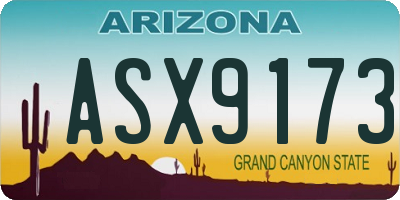 AZ license plate ASX9173