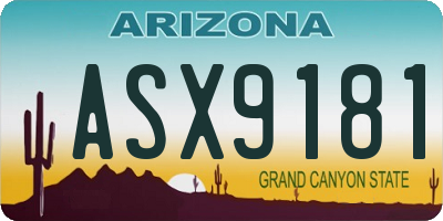 AZ license plate ASX9181