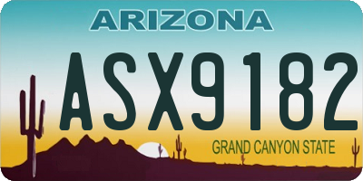 AZ license plate ASX9182