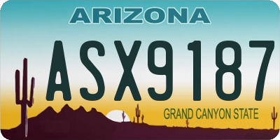 AZ license plate ASX9187