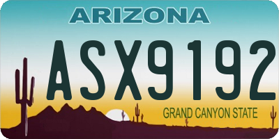 AZ license plate ASX9192
