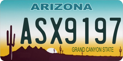 AZ license plate ASX9197
