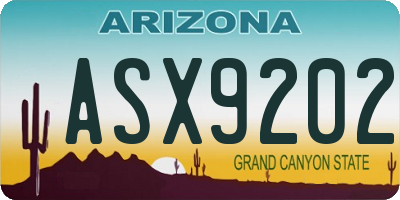 AZ license plate ASX9202