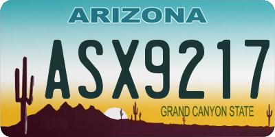 AZ license plate ASX9217