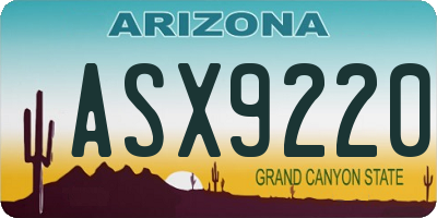 AZ license plate ASX9220