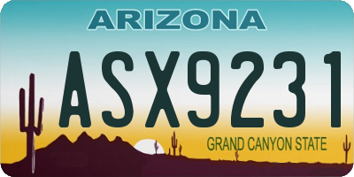 AZ license plate ASX9231