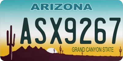 AZ license plate ASX9267