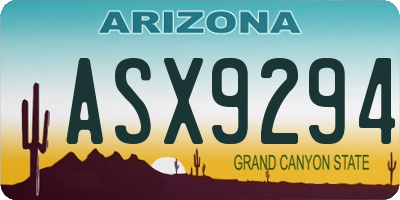 AZ license plate ASX9294