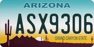 AZ license plate ASX9306