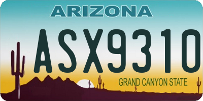 AZ license plate ASX9310