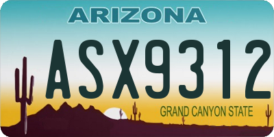 AZ license plate ASX9312
