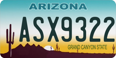 AZ license plate ASX9322