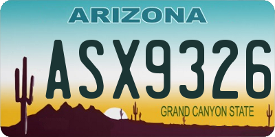 AZ license plate ASX9326