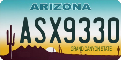 AZ license plate ASX9330