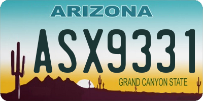AZ license plate ASX9331