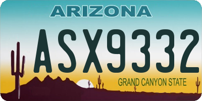 AZ license plate ASX9332