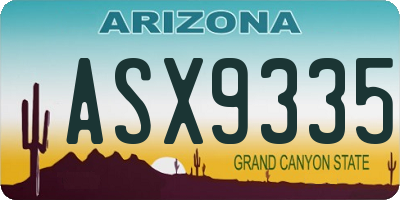 AZ license plate ASX9335