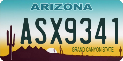 AZ license plate ASX9341