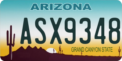 AZ license plate ASX9348