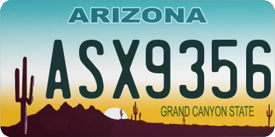 AZ license plate ASX9356