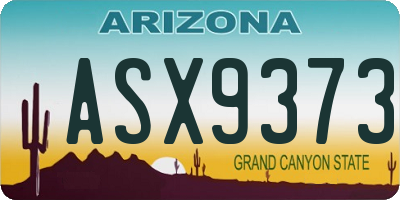 AZ license plate ASX9373
