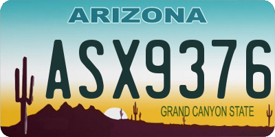 AZ license plate ASX9376