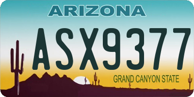 AZ license plate ASX9377