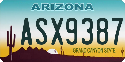 AZ license plate ASX9387