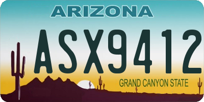 AZ license plate ASX9412