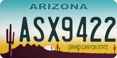 AZ license plate ASX9422