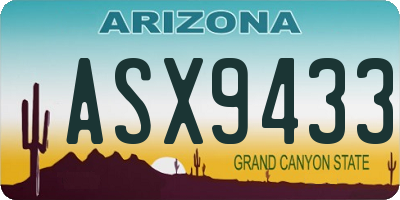 AZ license plate ASX9433