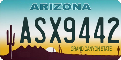 AZ license plate ASX9442