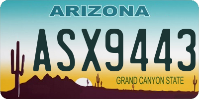 AZ license plate ASX9443