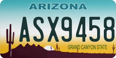 AZ license plate ASX9458