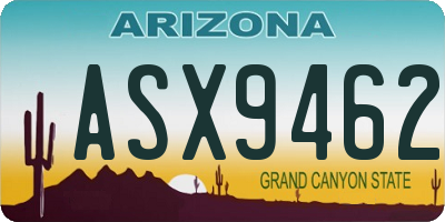 AZ license plate ASX9462