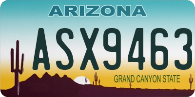 AZ license plate ASX9463