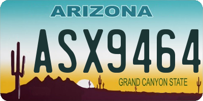 AZ license plate ASX9464