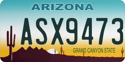 AZ license plate ASX9473