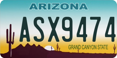 AZ license plate ASX9474