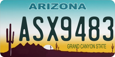 AZ license plate ASX9483