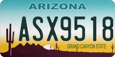 AZ license plate ASX9518