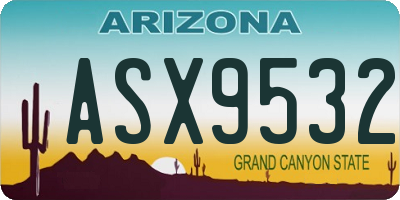 AZ license plate ASX9532