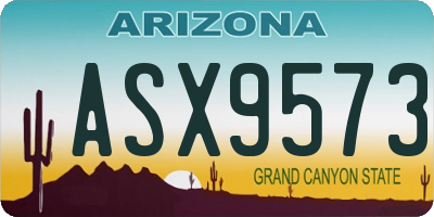 AZ license plate ASX9573