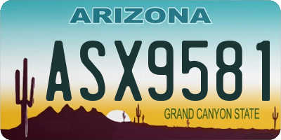 AZ license plate ASX9581