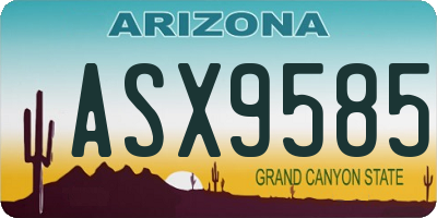 AZ license plate ASX9585