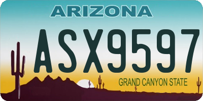 AZ license plate ASX9597