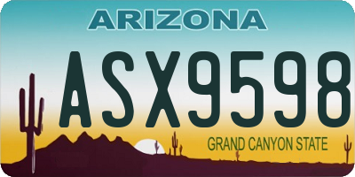 AZ license plate ASX9598