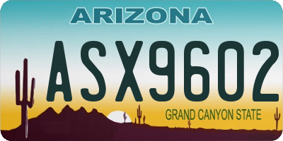 AZ license plate ASX9602