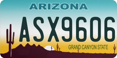 AZ license plate ASX9606